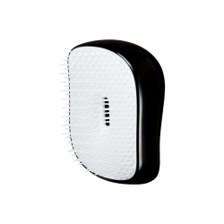 Фото Tangle Teezer Compact Styler Onyx Sparkle - Расческа для всех типов волос в мерцающем черном цвете с белыми зубчиками, 1 шт