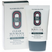 Yu.R - Солнцезащитный крем Clear Sun Block Collagen SPF50, 30 мл защитный крем для кожи головы color block barrier cream