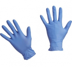 Фото Чистовье Safe & Care - Голубые медицинские перчатки нитрил, размер М, 100 шт
