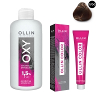 Ollin Professional Ollin Color - Набор (Перманентная крем-краска для волос, оттенок 7/00 русый глубокий, 100 мл + Окисляющая эмульсия Oxy 1,5%, 150 мл) скипар набор терапевтический для ванн нтв 02 эмульсия 500 мл