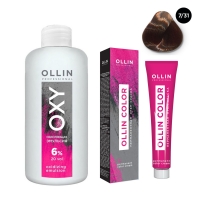 Ollin Professional Ollin Color - Набор (Перманентная крем-краска для волос, оттенок 7/31 русый золотисто-пепельный, 100 мл + Окисляющая эмульсия Oxy 6%, 150 мл) окисляющая крем эмульсия silk touch