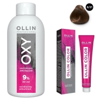 Ollin Professional Ollin Color - Набор (Перманентная крем-краска для волос, оттенок 8/21 светло-русый фиолетово-пепельный, 100 мл + Окисляющая эмульсия Oxy 9%, 150 мл) набор для создания украшения хеллоу китти 3