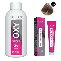 Ollin Professional Ollin Color - Набор (Перманентная крем-краска для волос, оттенок 9/26 блондин розовый, 100 мл + Окисляющая эмульсия Oxy 3%, 150 мл) ollin professional performance перманентная крем краска для волос 5 1 светлый шатен пепельный 60 мл