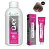 Фото Ollin Professional Ollin Color - Набор (Перманентная крем-краска для волос, оттенок 9/26 блондин розовый, 100 мл + Окисляющая эмульсия Oxy 6%, 150 мл)