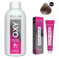 Ollin Professional Ollin Color - Набор (Перманентная крем-краска для волос, оттенок 9/26 блондин розовый, 100 мл + Окисляющая эмульсия Oxy 9%, 150 мл) ollin professional performance перманентная крем краска для волос 5 7 светлый шатен коричневый 60 мл