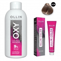 Фото Ollin Professional Ollin Color - Набор (Перманентная крем-краска для волос, оттенок 9/26 блондин розовый, 100 мл + Окисляющая эмульсия Oxy 9%, 150 мл)