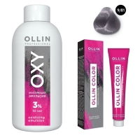 Ollin Professional Ollin Color - Набор (Перманентная крем-краска для волос, оттенок 9/81 блондин жемчужно-пепельный, 100 мл + Окисляющая эмульсия Oxy 3%, 150 мл) набор te radiance c антиоксидантный эмульсия для лица эмульсия для области вокруг глаз крем для тела