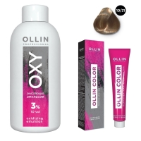 Ollin Professional Ollin Color - Набор (Перманентная крем-краска для волос, оттенок 10/31 светлый блондин золотисто-пепельный, 100 мл + Окисляющая эмульсия Oxy 3%, 150 мл) окисляющая крем эмульсия 1 5% 5vol oxidizing emulsion cream ollin silk touch 729070 90 мл