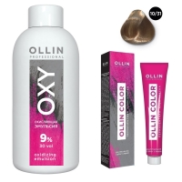 Ollin Professional Ollin Color - Набор (Перманентная крем-краска для волос, оттенок 10/31 светлый блондин золотисто-пепельный, 100 мл + Окисляющая эмульсия Oxy 9%, 150 мл) окисляющая крем эмульсия 1 5% 5vol oxidizing emulsion cream ollin silk touch 729070 90 мл