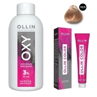 Ollin Professional Ollin Color - Набор (Перманентная крем-краска для воло, оттенок 10/5 светлый блондин махагоновый, 100 мл + Окисляющая эмульсия Oxy 3%, 150 мл)