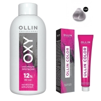 Ollin Professional Ollin Color - Набор (Перманентная крем-краска для волос, оттенок 11/81 специальный блондин жемчужно-пепельный, 100 мл + Окисляющая эмульсия Oxy 12%, 150 мл) окисляющая крем эмульсия 1 5% 5vol oxidizing emulsion cream ollin silk touch 729070 90 мл