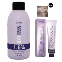 Ollin Professional Performance - Набор (Перманентная крем-краска для волос, оттенок 9/31 блондин золотисто-пепельный, 60 мл + Окисляющая эмульсия Oxy 1,5%, 90 мл) окисляющая крем эмульсия silk touch