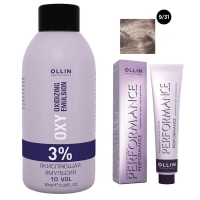 Ollin Professional Performance - Набор (Перманентная крем-краска для волос, оттенок 9/31 блондин золотисто-пепельный, 60 мл + Окисляющая эмульсия Oxy 3%, 90 мл)