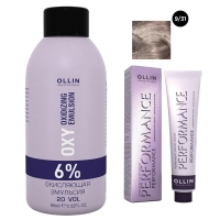 Ollin Professional Performance - Набор (Перманентная крем-краска для волос, оттенок 9/31 блондин золотисто-пепельный, 60 мл + Окисляющая эмульсия Oxy 6%, 90 мл) kapous крем эмульсия 9% hyaluronic cremoxon с гиалуроновой кислотой 150
