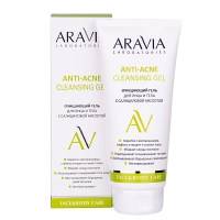 Aravia Laboratories - Очищающий гель для лица и тела с салициловой кислотой Anti-Acne Cleansing Gel, 200 мл shiny band глиттер гель блестки для лица и тела калейдоскоп