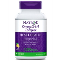 Natrol - Комплекс омега 3-6-9 со вкусом лимона, 90 капсул natrol рыбий жир омега 3 со вкусом лимона 1000 мг 60 капсул