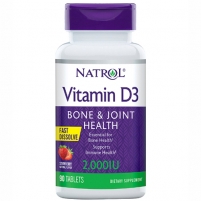 Фото Natrol - Витамин D3 быстрорастворимый со вкусом клубники 2000, 90 таблеток