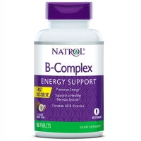Natrol - Комплекс витаминов группы B со вкусом кокоса, быстрорастворимый, 90 таблеток