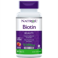 Natrol - Биотин быстрорастворимый 10000 мкг, 60 таблеток natrol витамин d3 быстрорастворимый со вкусом клубники 2000 90 таблеток