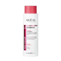 Aravia Professional - Шампунь с кератином для защиты структуры и цвета поврежденных и окрашенных волос Keratin Repair Shampoo, 400 мл восстанавливающий шампунь для поврежденных волос reconstruct shampoo to repair damage k pak дж1406 300 мл