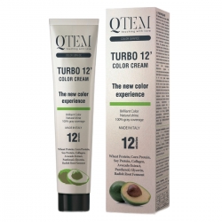 Фото Qtem - Краситель перманентный Turbo 12 Color Cream с восстанавливающими активами, 12.12 Скандинавский жемчужный блонд, 100 мл