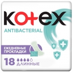 Фото Kotex - Ежедневные гигиенические антибактериальные длинные прокладки, 18 шт
