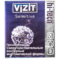 Vizit - Презервативы №3 Hi-tech Sensitive, 3 шт