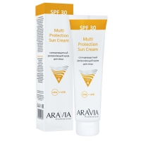 Aravia Professional - Cолнцезащитный увлажняющий крем для лица Multi Protection Sun Cream SPF 30, 100 мл