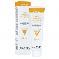 Фото Aravia Professional - Cолнцезащитный увлажняющий крем для лица Multi Protection Sun Cream SPF 30, 100 мл