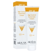 Aravia Professional - Cолнцезащитный антивозрастной крем для лица Age Control Sunscreen Cream SPF 50, 100 мл mesoestetic cолнцезащитный крем spf 130 пигмент управления melan 130 pigment control spf 130 50