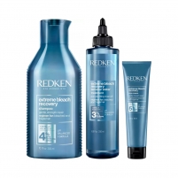 Фото Redken - Набор для осветленных и ломких волос Extreme Bleach: шампунь 300 мл + ламеллярная вода 200 мл + несмываемый крем 150 мл