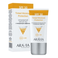 Aravia Professional - Солнцезащитный крем для лица с тонирующим эффектом Tinted Moisture Protection SPF 50, 50 мл prosto cosmetics солнцезащитный крем для лица just happy с высокой степенью защиты от ультрафиолета 50