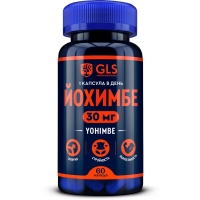 GLS - Экстракт коры йохимбе и корней женьшеня, 60 капсул экстракт готу кола solgar 424 мг 100 капсул
