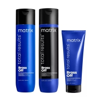 Matrix - Набор для нейтрализации желтизны Total results Brass Off (шампунь 300 мл + кондиционер 300 мл + маска 200 мл) keraproof маска для волос тонирующая для нейтрализации желтизны 300 0