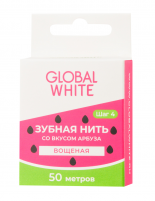 Фото Global White - Вощеная зубная нить со вкусом арбуза, 50 м