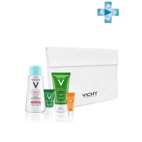 Vichy - Набор для проблемной кожи (мицеллярная вода, 100 мл + пробиотическая обновляющая сыворотка, 5 мл + очищающий гель phytosolution, 50 мл + матирующая эмульсия spf 50, 3 мл) - фото 1