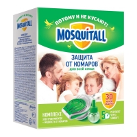 

MOSQUITALL - Комплект "Защита для всей семьи 30 ночей": электрофумигатор + жидкость от комаров, 30 мл