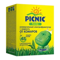 

PICNIC - Комплект "Защита для семьи 45 ночей": электрофумигатор + жидкость от комаров, 30 мл