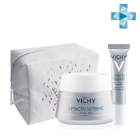 Vichy - Набор для упругости кожи (дерморесурс крем для контура глаз 15 мл + антивозрастной крем против морщин 50 мл) крем для контура кожи век и губ renew eye