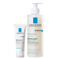 Фото Набор для пересушенной лечением проблемной кожи (очищающий крем-гель 400 мл + ультра-успокаивающий восстанавливающий уход 40 мл)