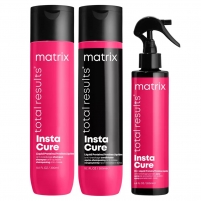 Фото Matrix - Набор против ломкости и пористости волос Total results Instacure: шампунь 300 мл + кондиционер 300 мл + спрей 200 мл