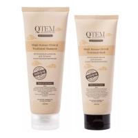 Qtem - Набор для восстановления волос: шампунь 220 мл + маска 200 мл глицин таб подъязыч 100мг 100 бад
