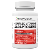 Risingstar - Комплекс витаминов и адаптогенов с омега-3 для мозга и энергии 1620 мг, 60 капсул - фото 1