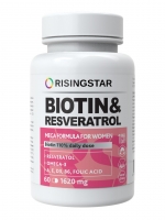 Risingstar - Биотин и фолиевая кислота с омега-3 1620 мг, 60 капсул - фото 1