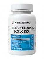 Risingstar - Комплекс витаминов K2 & D3 "Двойной эффект" 330 мг, 60 капсул
