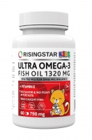 Risingstar - Омега-3 жирные кислоты для детей 3+ 790 мг, 60 капсул - фото 1