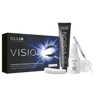 Ollin Professional - Набор для окрашивания бровей и ресниц, Иссиня-черный женский макияж инструмент для бровей шаблон 8 шт