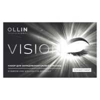 Ollin Professional - Набор для окрашивания бровей и ресниц, Темный графит 1pc ножницы для бровей нержавеющая сталь нос ресницы ножницы макияж инструмент