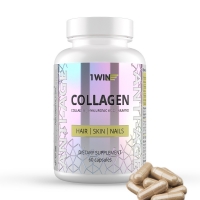 1Win - Комплекс "Коллаген с гиалуроновой кислотой и витамином C", 60 капсул - фото 1