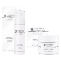 Janssen Cosmetics - Набор средств с витамином C для лица: концентрат 30 мл + крем 50 мл dr sea ночной восстанавливающий крем для лица с золотом и витамином е 50 0